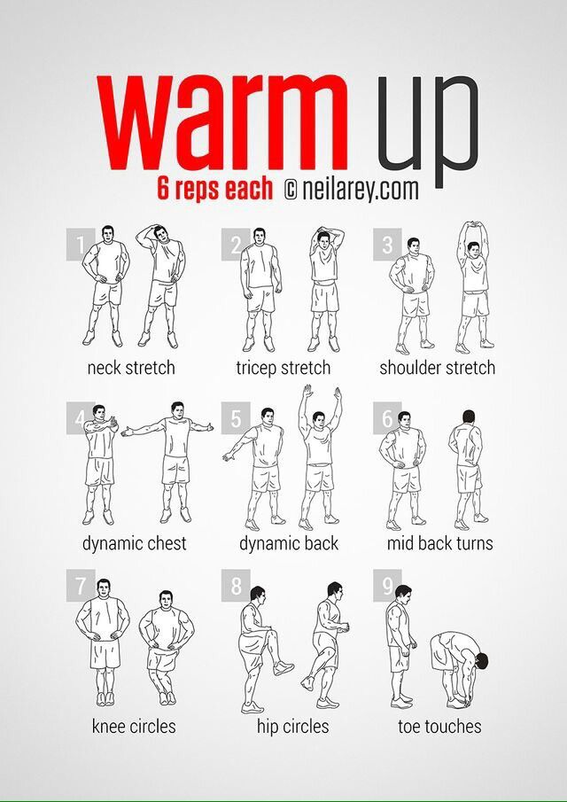 a poster with instructions on how to warm up