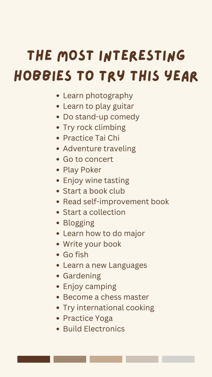 Hobby Bucket List, Aesthetic Hobbies List, Interests And Hobbies List, Cool Hobbies To Try, Character Hobbies, Hobbies To Do At Home, Girly Hobbies, New Hobbies To Try, Hobbies List