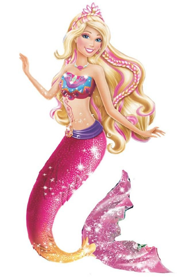 barbie the mermaid with her pink hair and tail