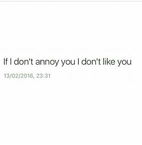 the text reads, if i don't annoy you i don't like you