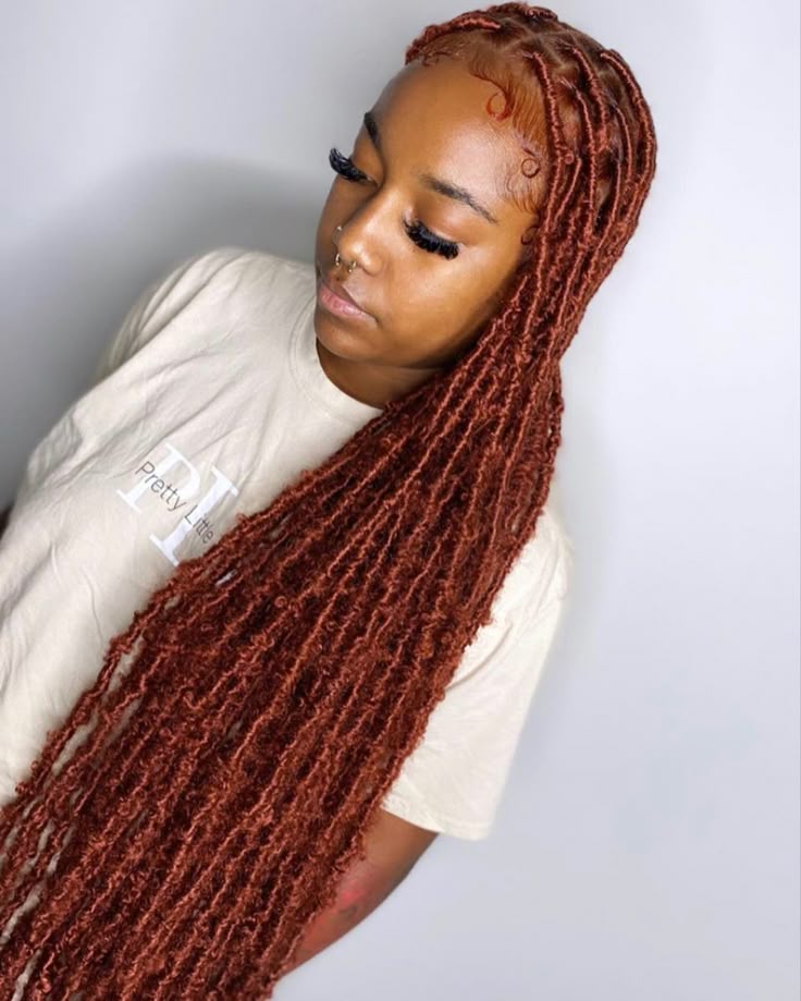 Color 350 Soft Locs, Big Box Braids Hairstyles, Faux Locs Hairstyles, Ginger Hair Color, Braids Hairstyles Pictures, Cute Box Braids Hairstyles, Girls Hairstyles Braids, Pretty Braided Hairstyles, Locs Hairstyles