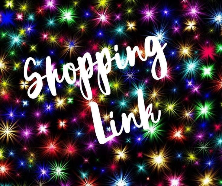 the words shopping link surrounded by colorful fireworks