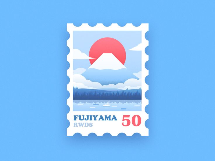 a stamp with the image of fujima on it