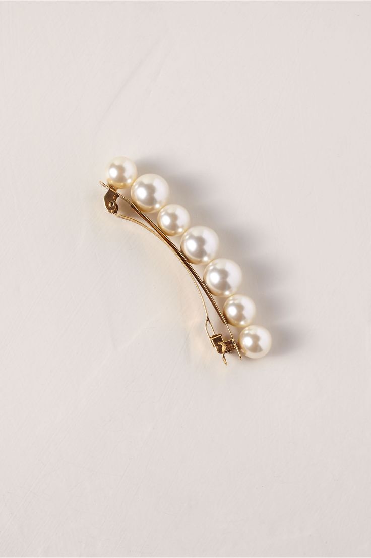 Jennifer Behr Pim Pearl Barrette In by Jennifer Behr - Pearl - Size: One Size Violet Crystal, Gold Bar Earrings Studs, Pearl Barrette, Hair Details, October Birthstone Jewelry, Gold Bar Earrings, Jennifer Behr, Bar Stud Earrings, Opal Earrings Stud