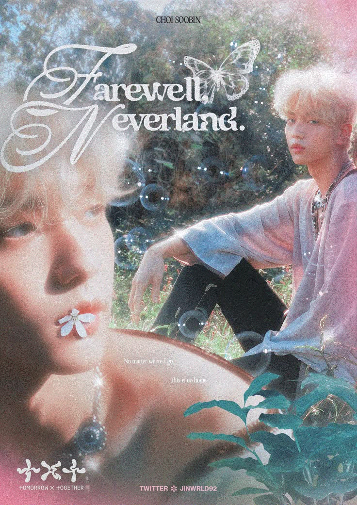 the movie poster for farewell neverland features two young boys with bubbles in their mouth