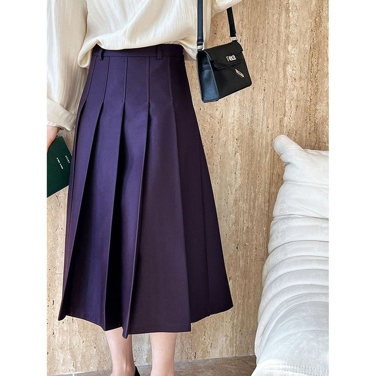 Z-205-29 Purple Pleated Skirt, Maxi Skirt Spring, Out Of The Closet, Pleated Long Skirt, Skirt High Waist, Summer Skirts, Vintage Summer, Multiple Color, Long Skirt