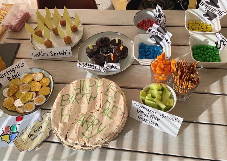 a table topped with lots of different types of food