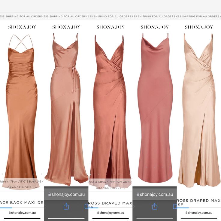 the different types of dresses are shown on this website page, with information about them