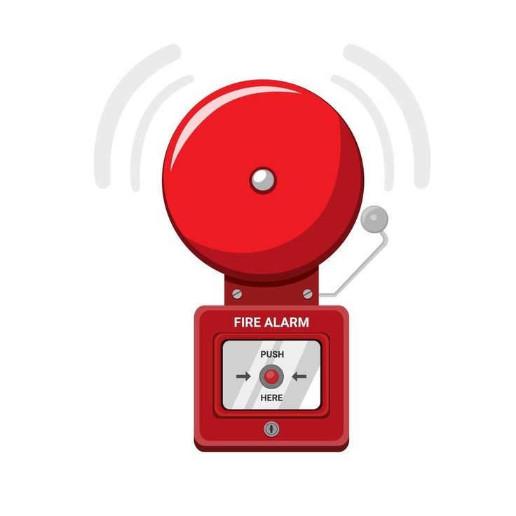 a red fire alarm sitting on top of a white wall