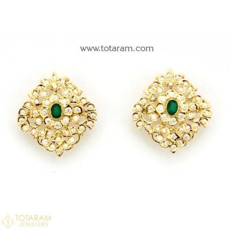 New Arrivals Gold Earrings Indian, Gold Temple Jewellery, South Indian Jewelry, Indian Jewellery Design, Asian Bride, Indian Earrings, South Indian Bride, Uncut Diamond, Trendy Earrings