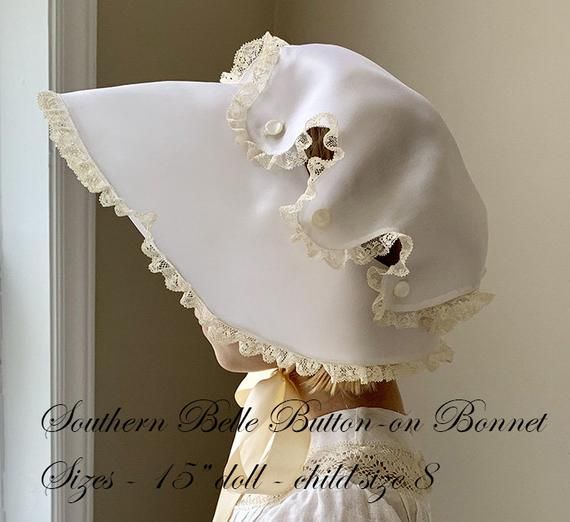 This sweet bonnet is a recreation of a 1920’s style bonnet. The botton-on bonnet style has been popular in the south for many years. The bonnet frames the face beautifully while offering protection from the sun. The bonnet features a brim that goes completely around the head. 2 bonnet crowns are Heirloom Dresses, Portrait Pictures, Sweet Cheeks, Childrens Clothing, Heirloom Sewing, Set Patterns, 1920s Fashion, Southern Belle, Diaper Cover