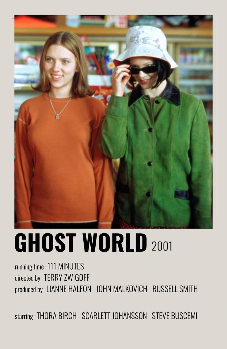 two people standing next to each other in front of a book cover with the title ghost world 2011