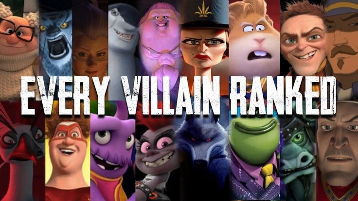 many different animated characters with the words every villain ranked in front of their faces