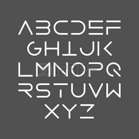 the english alphabet in white on a gray background