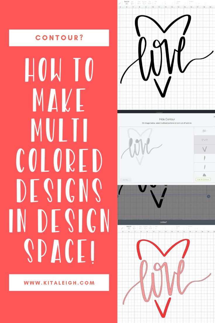 the text how to make multiple colored designs in design space is shown on top of an image