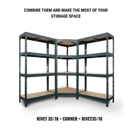 an image of a storage rack with shelves for different types of items on it and the text, combine them and make the most of your storage space