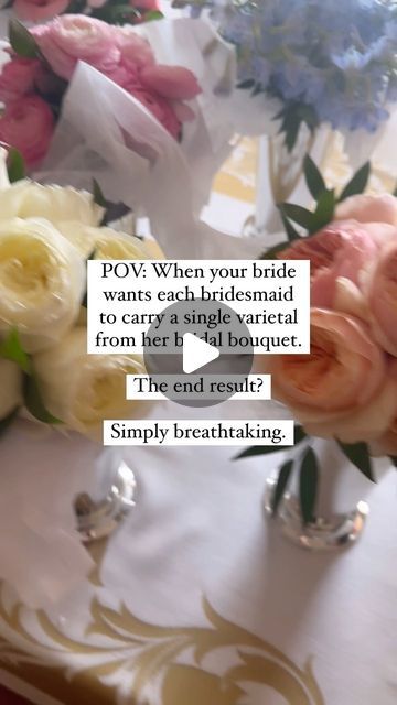 flowers on a table with a quote about pov when your bride wants each other's hand