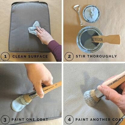 four pictures showing how to use paintbrushes for painting and other things in the process