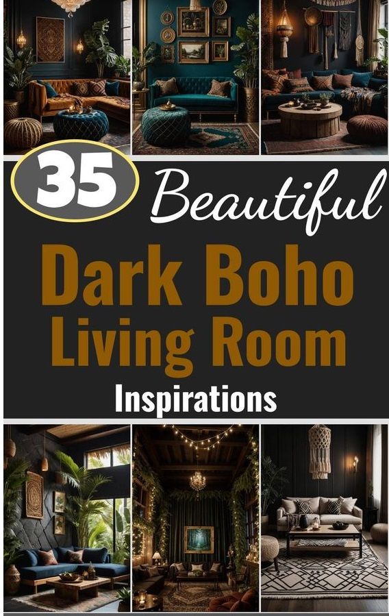 beautiful dark boho living room inspirations