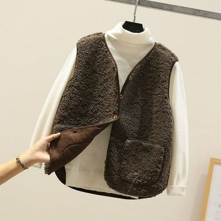 Womens Waistcoat, Fleece Women, Winter Blouses, Waistcoat Woman, Wool Waistcoat, Womens Faux Fur Coat, Women Vest, Woman Vest, Womens Sherpa