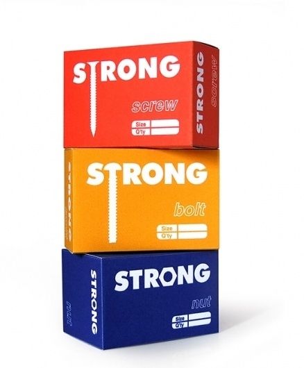 three boxes are stacked on top of each other with the words strong written in them