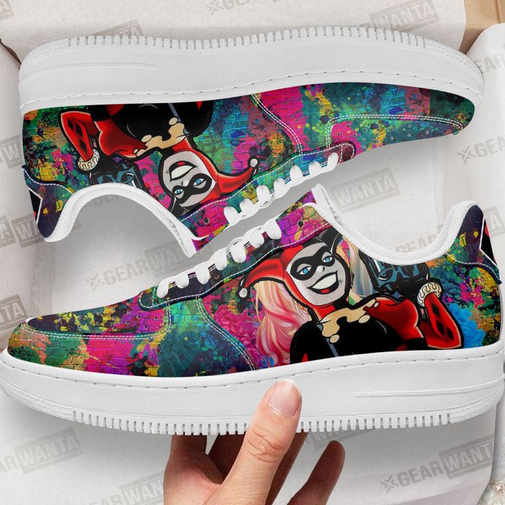 Harley Quinn Air Sneakers Custom For Fans-Gear Wanta Star Wars Shoes, Air Sneakers, Custom Harleys, Harley Quinn, Snug Fit, Streetwear Fashion, Sneakers Fashion, Tracking Number, Rubber Sole