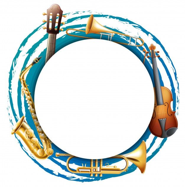 musical instruments arranged in a circle on a white background - miscellaneous objects / objects clippings