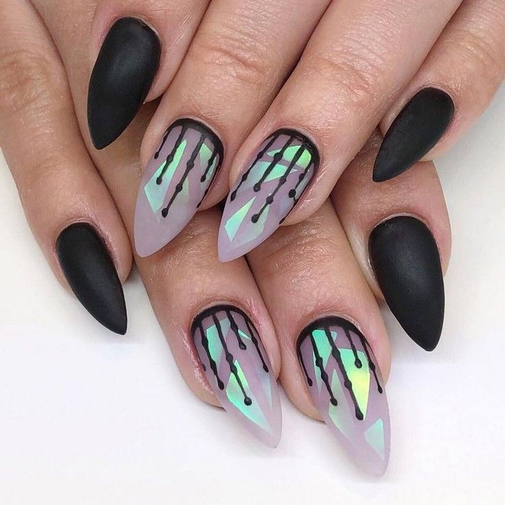 Witchy Nails, Gothic Nails, Edgy Nails, Goth Nails, Her Nails, Glass Nails, Funky Nails, Instagram Design, Dope Nails