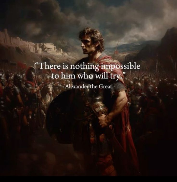 a man standing in front of a crowd with a quote on it that says, there is nothing impossible to him who will try