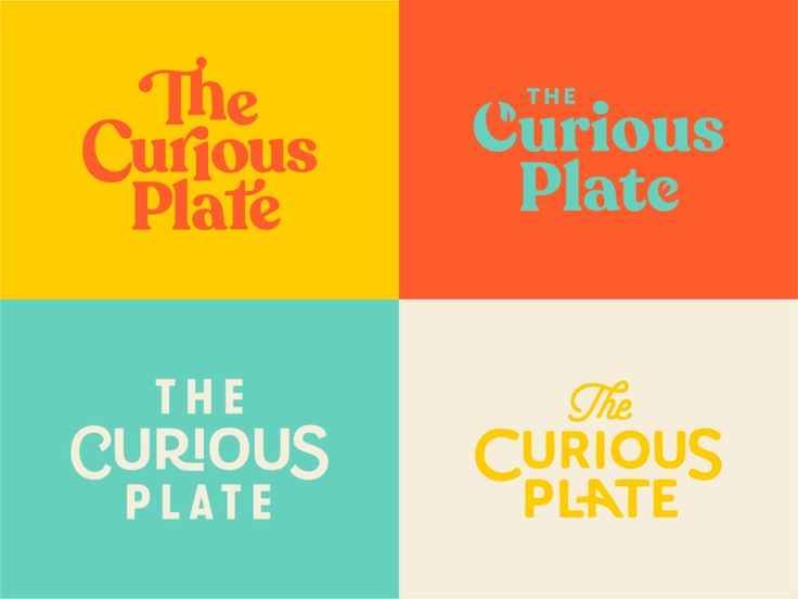 four different type of logos for the curious plate