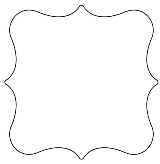 a blank paper with the shape of a frame in black and white, on a white background