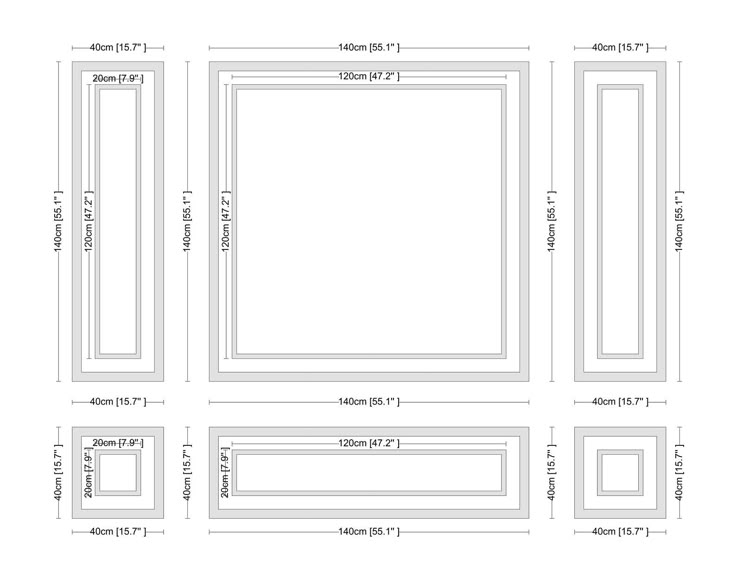 the size and width of an area rug with measurements for each square, rectangle or rectangle