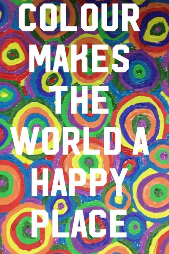 a colorful poster with the words, color makes the world a happy place