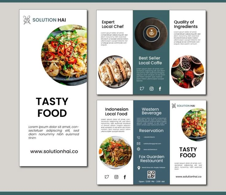 the restaurant brochure is designed to look like an open - faced menu or flyer