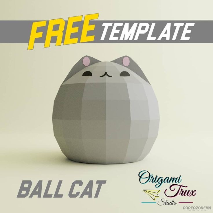 an image of a ball cat with the text free template on it and below it