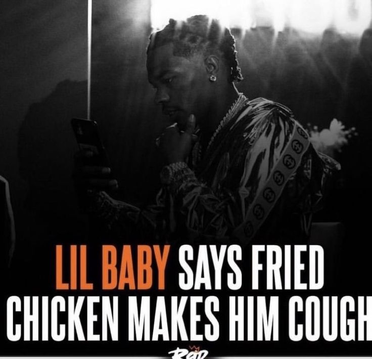 lil baby says fried chicken makes him cough on his phone while he sits in the dark