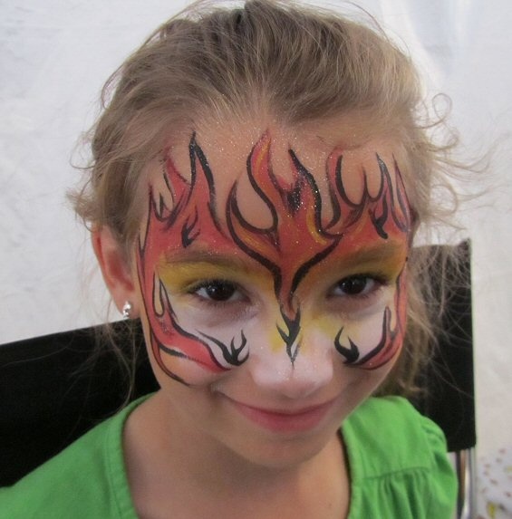 cool flames Paint Flames, Devil Makeup Halloween, Face Painting Halloween Kids, Dragon Makeup, Phoenix Costume, Devil Makeup, Fire Kids, Witch Makeup, Hobbies For Women