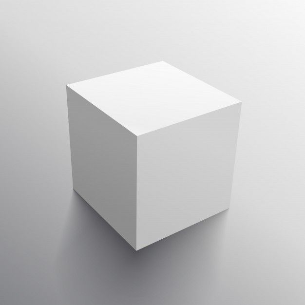 an empty white cube sitting on top of a gray surface with no one in it