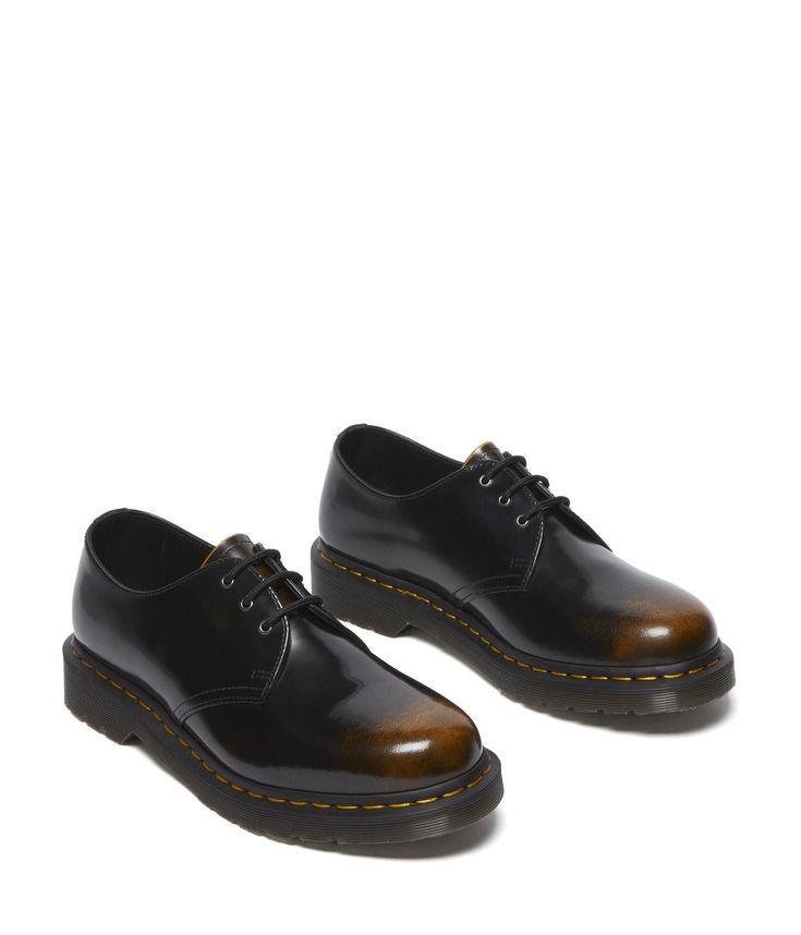 PRICES MAY VARY. Built from a mix of black, yellow, green and blue rub off leathers for maximum impact. Gunmetal trims and classic cord laces. Our Goodyear-welted lines are heat-sealed at 700°C and reinforced with our signature welt stitch Nice Dress Shoes For Men, Black Shoes Men Casual, Dark Academia Men, Dc Martens, Tyler Style, Dr Martens Men, Men Nike Shoes, Minimalistic Outfits, Fashionable Work Outfit