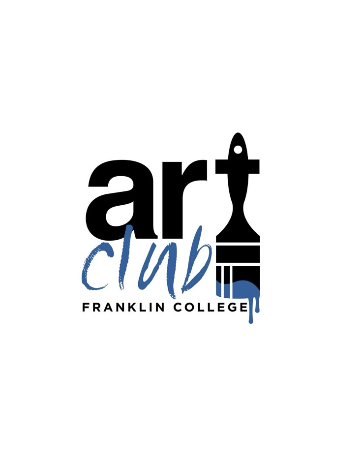 the logo for art club franklin college, which has been designed to look like an ink pen