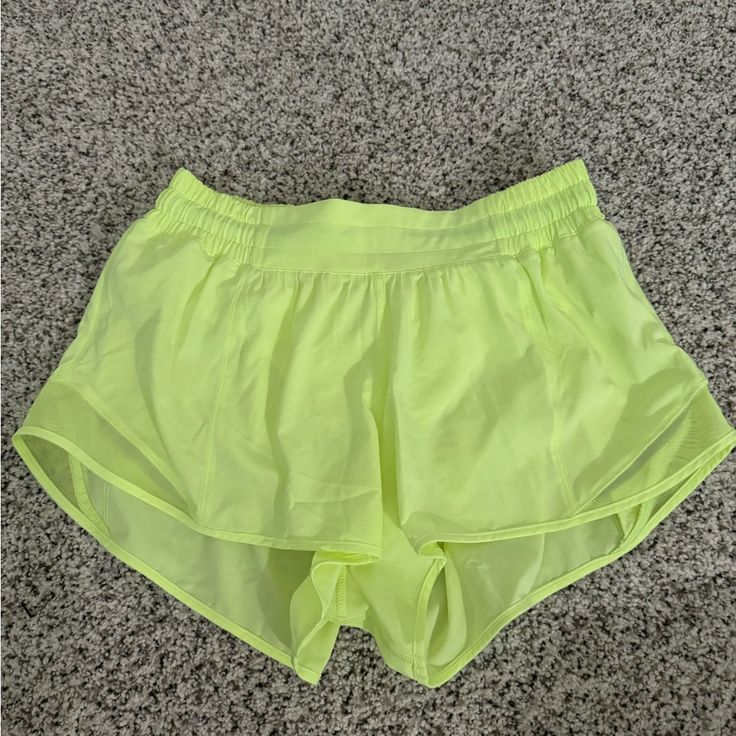 Size 6 Lululemon Hotty Hot Shorts 2.5 Inch Faded Zap Never Worn Lululemon Shorts Poshmark, Yellow Athletic Shorts With Built-in Shorts For Workout, Green Athletic Shorts For Running In Spring, Spring Running Green Athletic Shorts, Yellow Athletic Shorts With Built-in Shorts For Sports, Yellow Go-dry Running Bottoms, Yellow Go-dry Bottoms For Running, Yellow Athleisure Gym Bottoms, Yellow Athleisure Bottoms For Gym