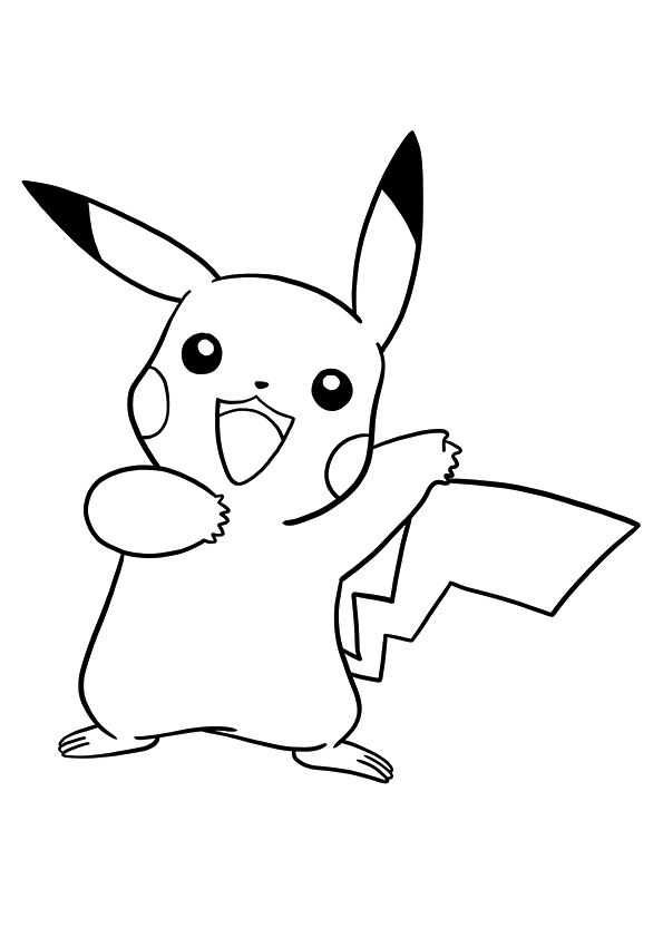 a black and white drawing of a pikachu holding an arrow in its hand