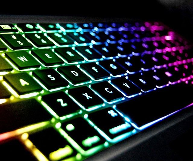 a close up view of a glowing keyboard