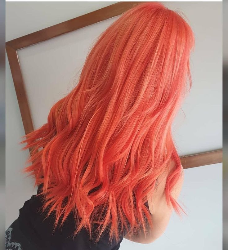 Dyed Hair Orange, Cherry Blonde Hair, Coral Hair Color, Covering Grey Roots, Coral Hair, Sunset Hair, Creative Hair Color, Grey Roots, Pale Blonde