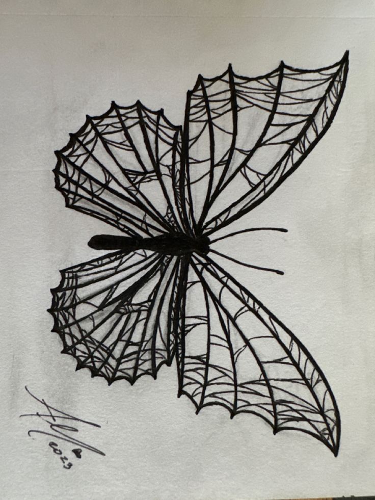 a drawing of an umbrella on a piece of paper