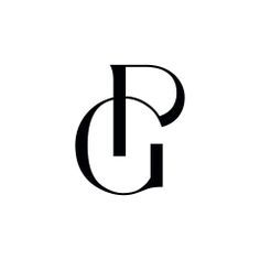 the letter g is made up of two letters, one in black and white with an oval