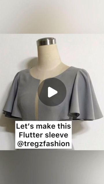 Flutter Sleeve Pattern Free, Diy Dress Sleeves, How To Make A Flutter Sleeve, Diy Sleeves On Dress, Sewing Sleeves Pattern, Flutter Sleeve Dress Pattern, Butterfly Sleeves Pattern, Petal Sleeve Pattern, Drafting Sleeves