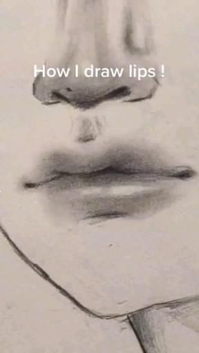 a pencil drawing of a woman's face with the words how i draw lips