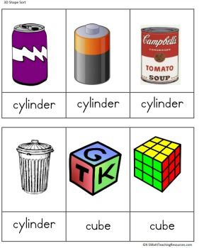 four different objects are shown in this worksheet