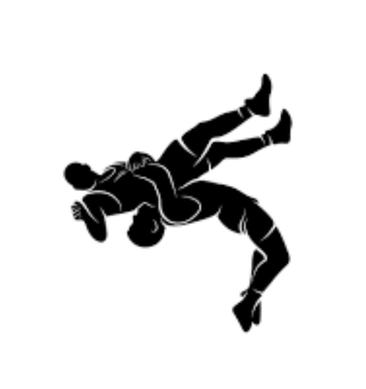 a man falling down from the sky with his feet in the air, black and white silhouette